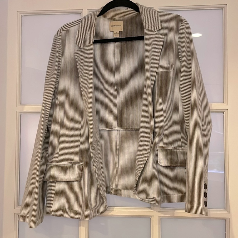 Blue seersucker blazer